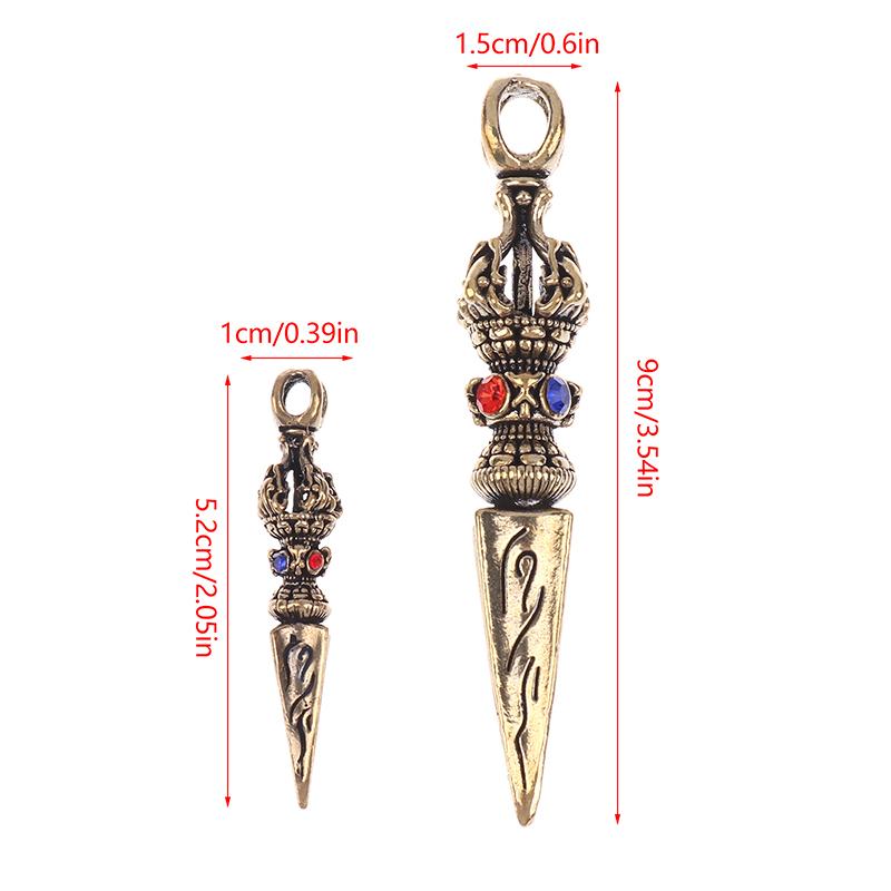 Vintage Copper Vajra Pestle Religious Collection Home Decorations Antique Brass Desk Decors Buddha Instrument Feng Shui Ornament