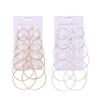 6 Pairs Fashion Hoop Earrings Set For Women Silver Color Round Circle Earring Studs Female Trendy Ladies Party Jewelry Gift