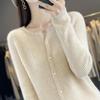 QingHe Kaschmir Damen 30% Kaschmir Cardigan - Weicher & Warmer Wollmischungs Pullover