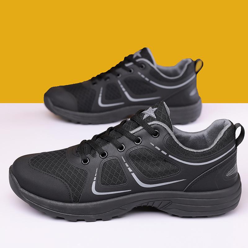 Training Shoes Men's Spring and Autumn Versatile Running Shoes Black Mesh Breathable Wear-resistant Ultra-light Training Casual Men's Shoes