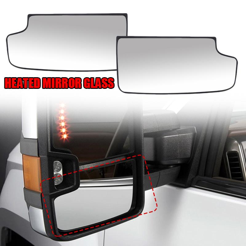 LH & RH Lower Heated Side Mirror Glass For Chevrolet Silverado GMC Sierra 1500 2500 HD 3500 HD 2016 2017 2018 23444114 23444113