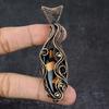 Natural Ammolite Gemstone Handmade Copper Wire Wrap Pendant Jewelry 3.23" M7r70