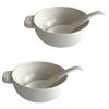 Kamoshika Douguten Tonburi and Rice Bowl Set for 2, 2 Side Plates and Small Bowls, Banko Ware, Made In Japan, White