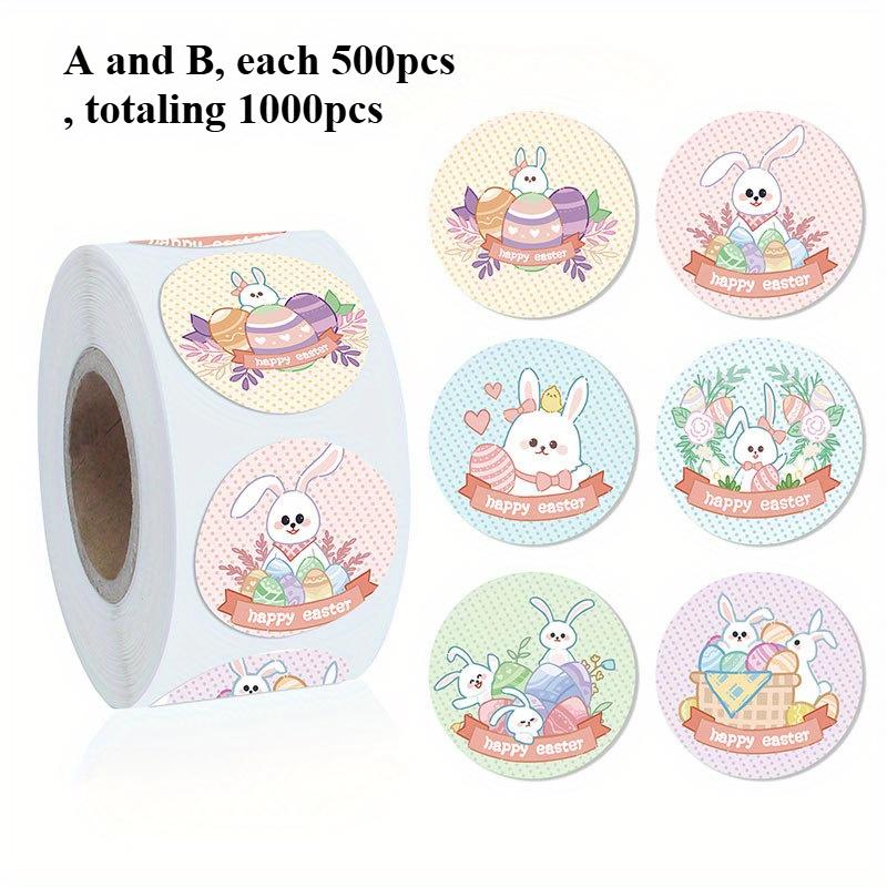 500pcs Rabbit Egg Stickers Backpacks Suitcases Envelopes Gift Boxes Baking Boxes Christmas Birthday Parties Farm Gifts Stickers