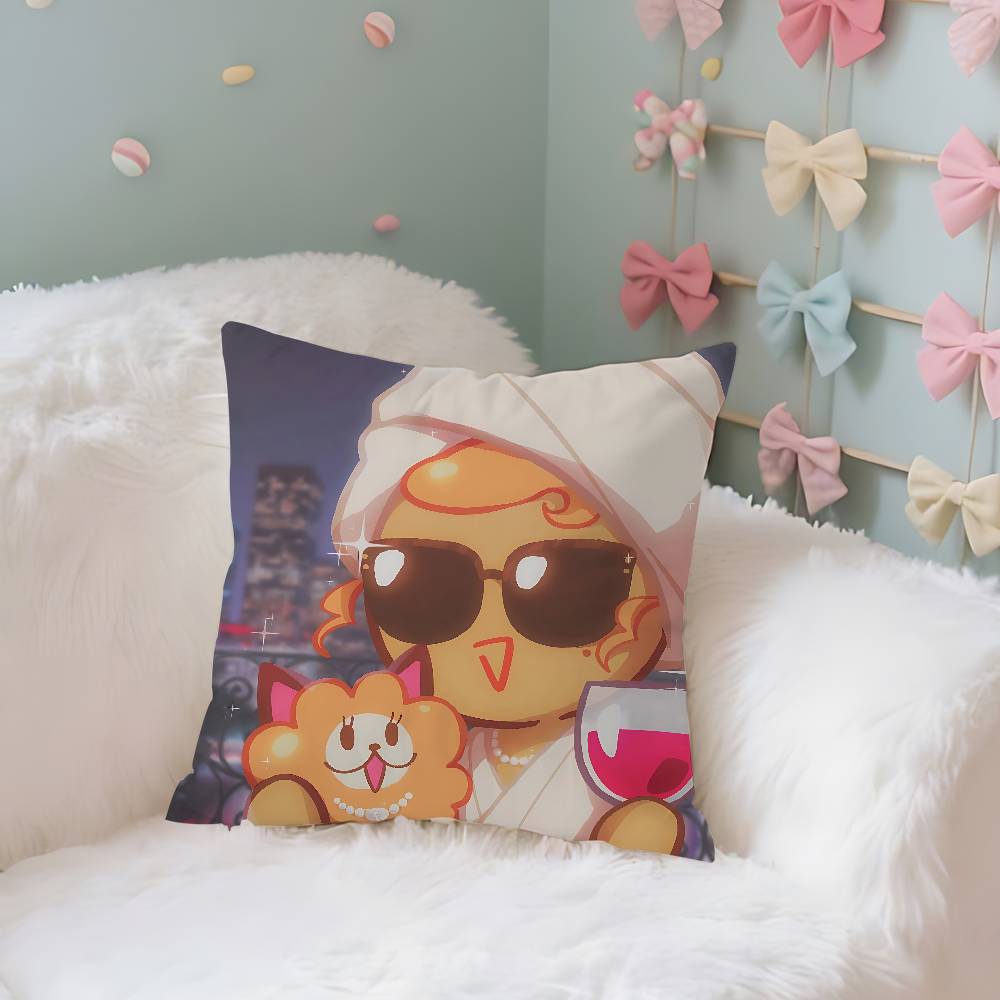 Game CRK Pancake Princess Cookie Button Case Plush Fabric Soft Pillowcase Double Sided Print Cushion Cover Household Gifts