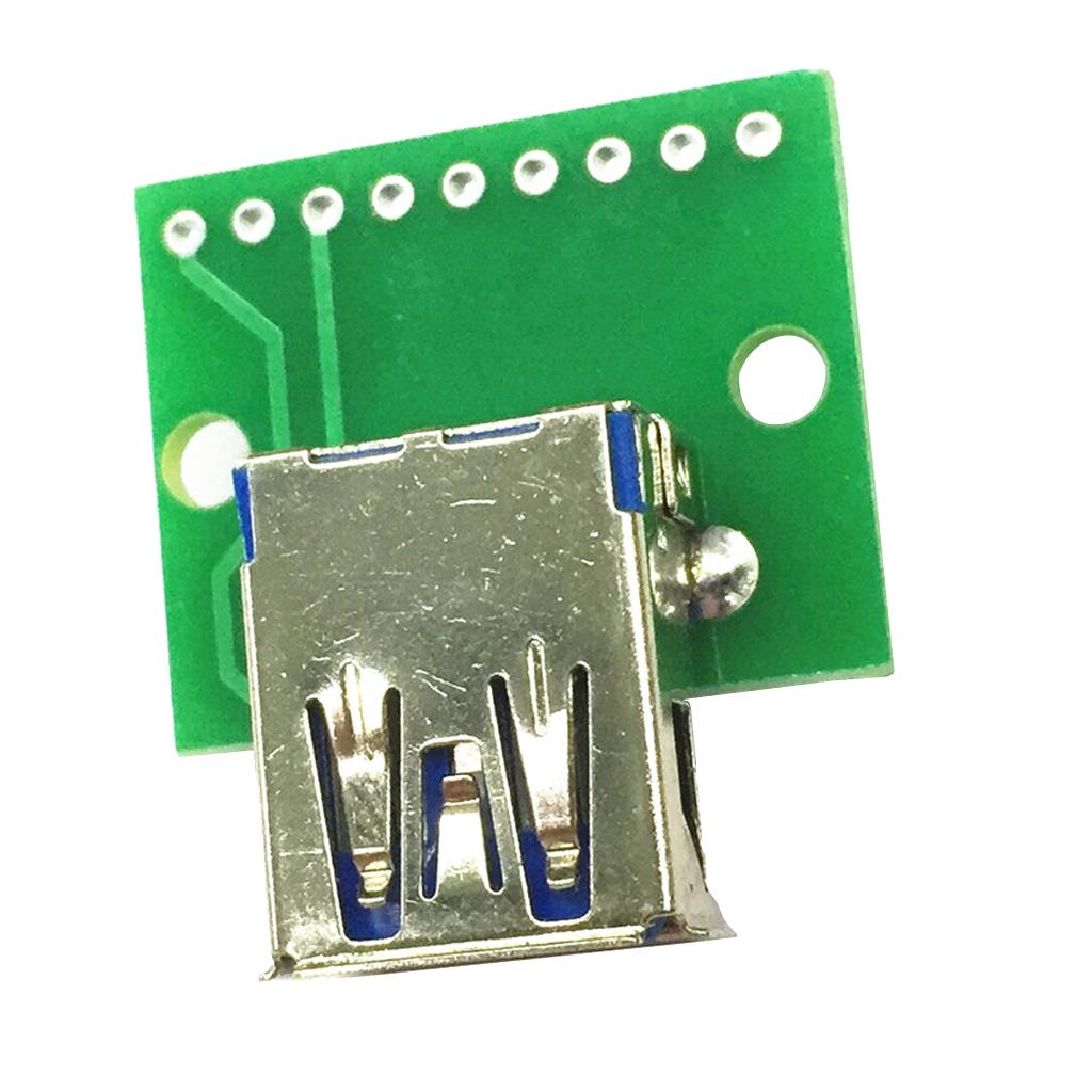 3PCS DIY 3.0 Female Socket Receptacle Board To DIP Module 9pin Adapter Converter