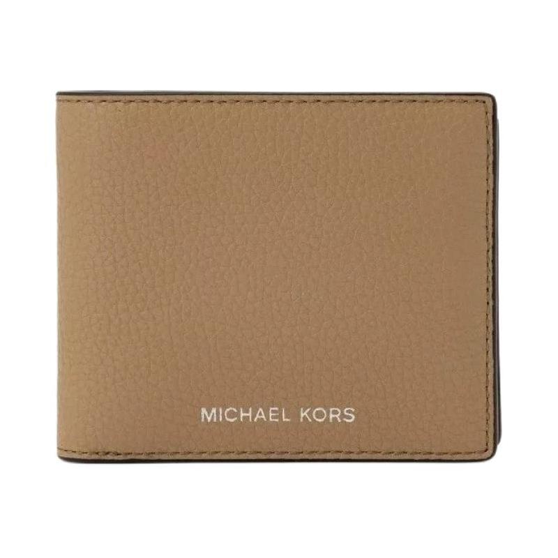 MICHAEL KORS COOPER letter logo bi-fold design cow leather wallet men s brown коричневый