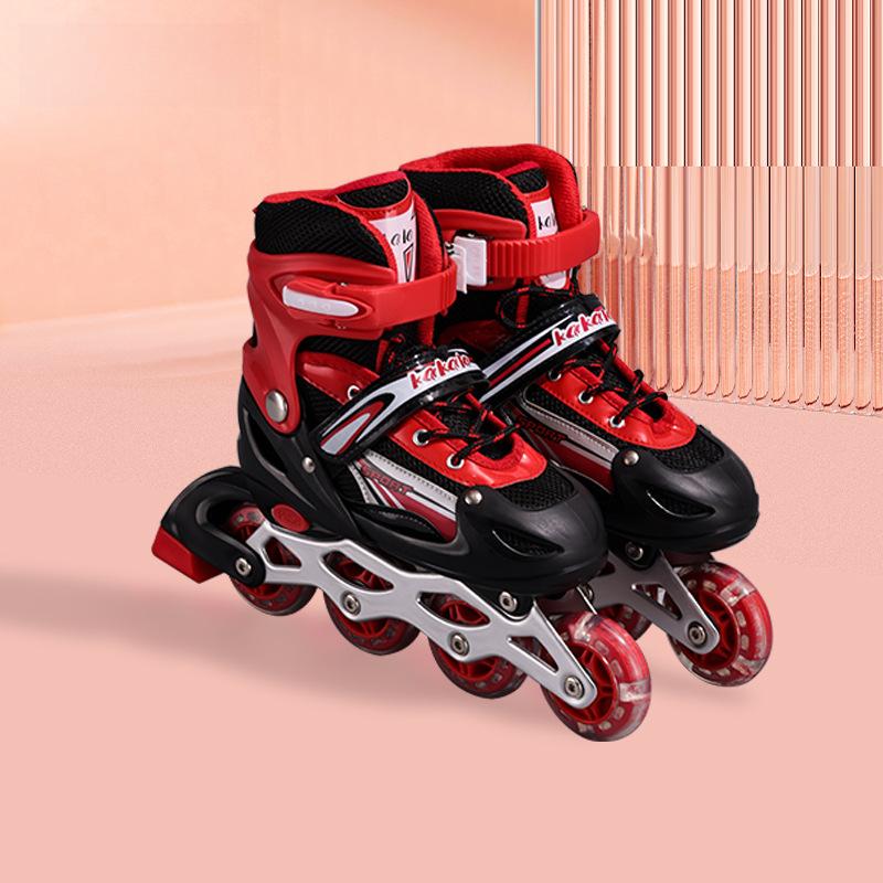 Dziecięcy Profesjonalny Pełny Zestaw Rolek, Rolki dla Początkujących Męskie i Damskie, Rolki dla Dorosłych z Pojedynczym Błyskiem