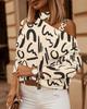2023 Chain Halterneck Print Long Sleeve Top - Women's Autumn/Winter Collection