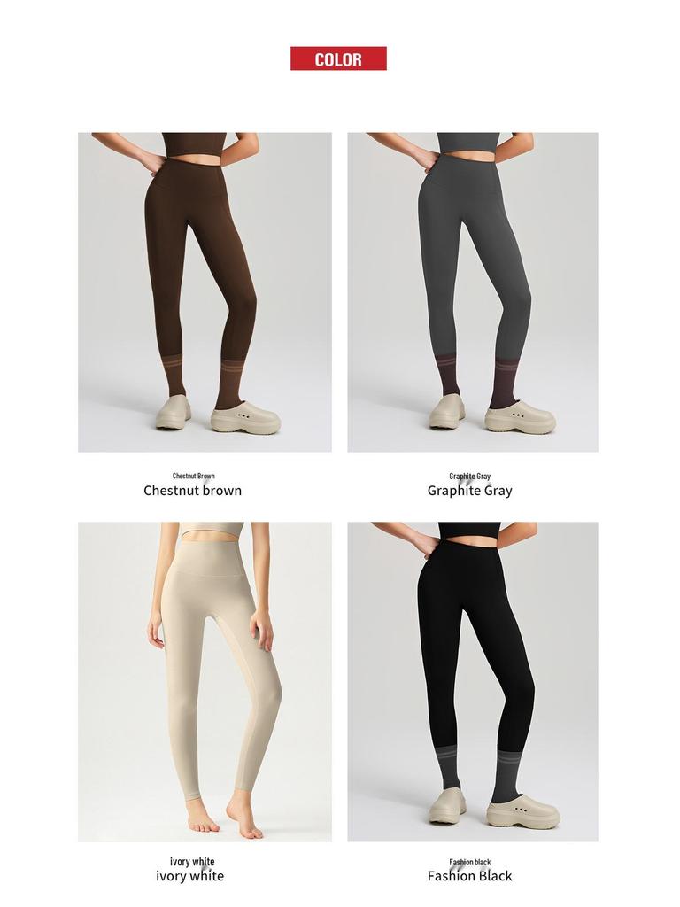 Damen Hochdehnbare Nahtlose Yoga-Hose - Samt, Po-Lifting, mit Taschen