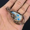 K2 Azurite Pendant Gemstone Jewelry, 999 Copper Wire Wrapped Pendant, Handmade Jewelry Birthstone Pendant, Gift For Him