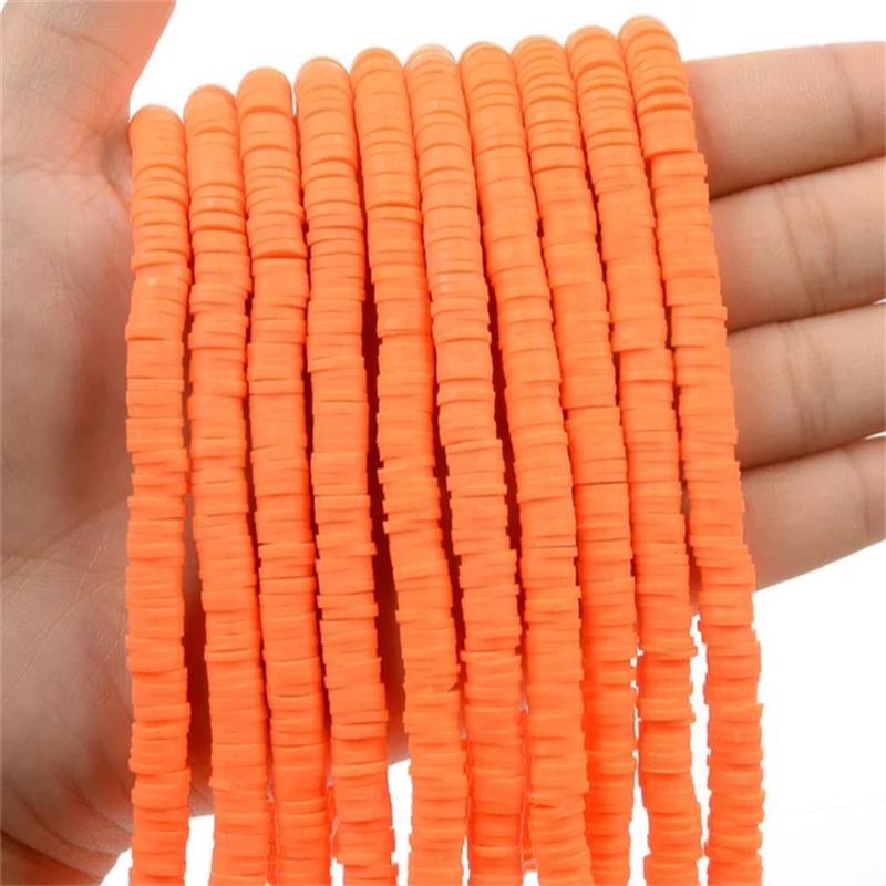 700Pcs/lot 6mm Flat Round Polymer Clay Beads Handmade Heishi Loose Spacer Beads for Jewelry Making DIY Bracelet Necklace Supplie