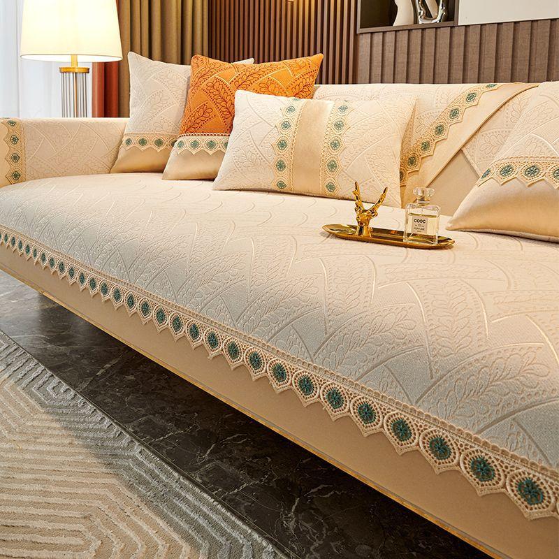 Chenier Sofa Cushion Light Luxury Modern High-End Nordic Four-Season Universal Non-Slip  New Leather Case Cover Cloth
