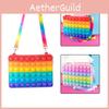 Vibrant Rainbow Macaroon Pop It Bag Ipad Case With Sensory Bubble Fidget Toy