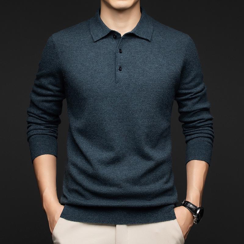 2025 Herren 100% Wolle Revers Pullover: Modische, Warme, Lässige Strickwaren für Herbst/Winter