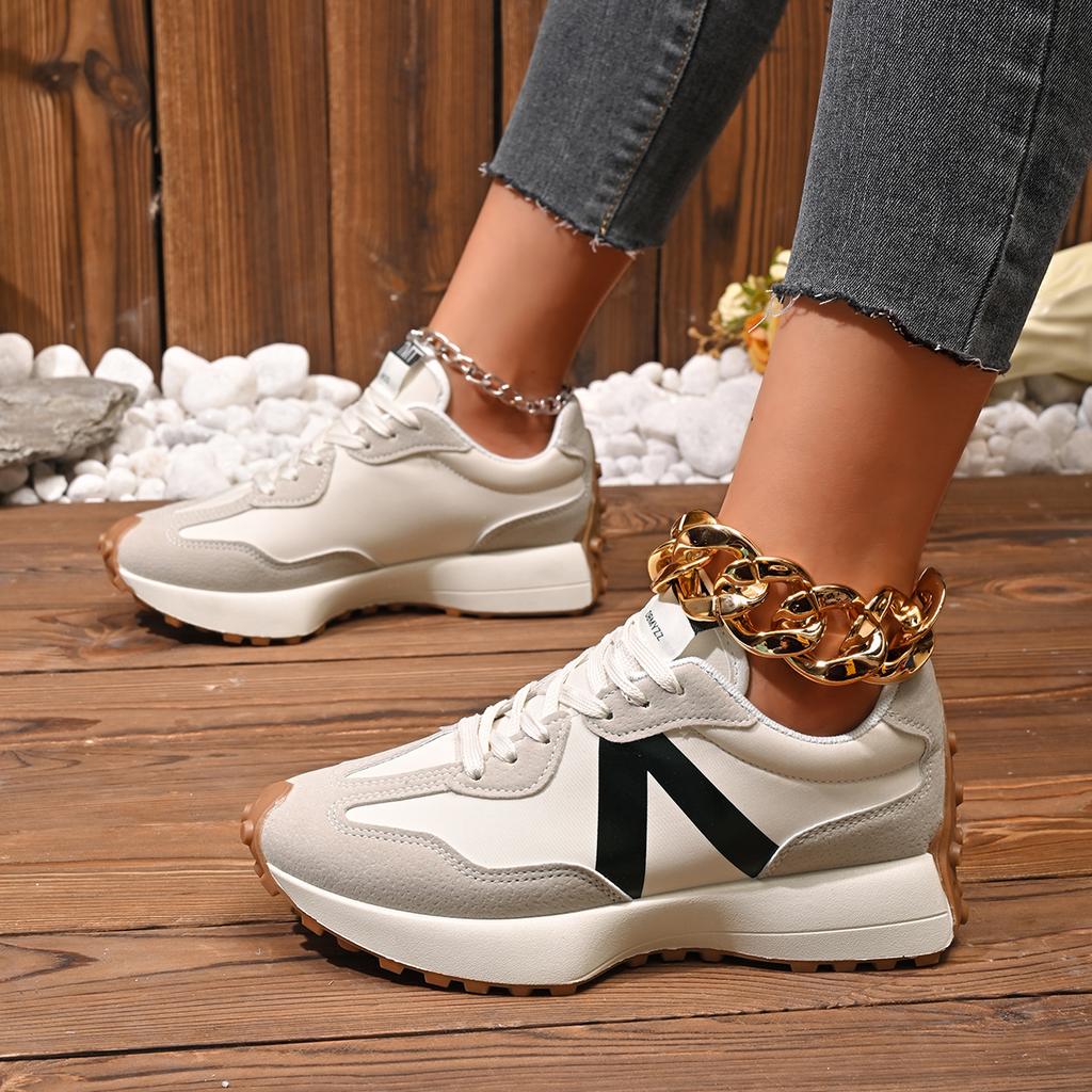 Women Sneakers New Casual Versatile Thick-soled Running Sneakers Women Fashionable High-quality Luxury Lace-up Shoes Women