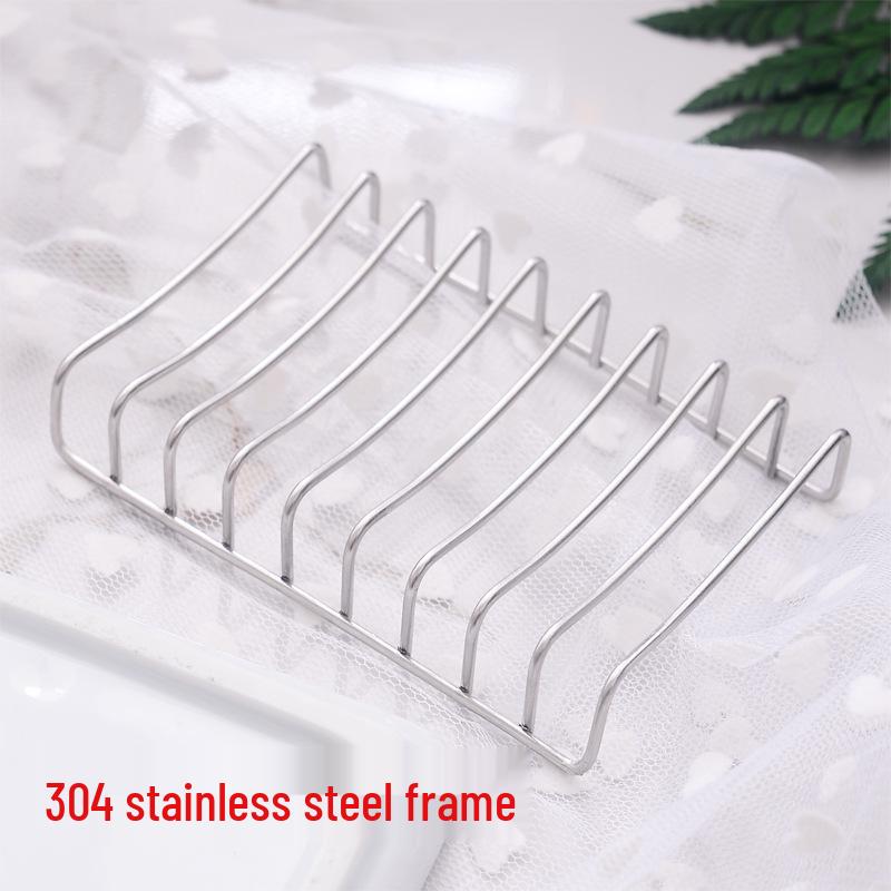 

Держатель для мыла из нержавеющей стали и керамики с дренажем для ванной комнаты