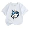 Kids Boys Girls Crew Neck Short Sleeve 100% Cotton T-shirt, Cool Stylish Wolf Head Graphic Casual Soft Tees Tops for Daily Wear School Outdoor Activit