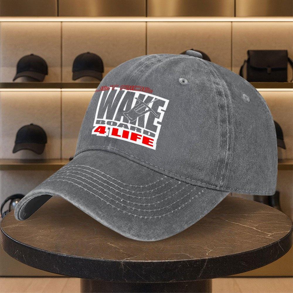 Vintage Washed Baseball Cap With Water Ski Print Unisex Lightweight Adjustable Cap For Golf Casual Outdoor Wear
