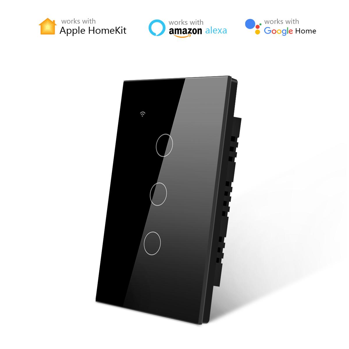 

Умный выключатель-прерыватель 110 В 220 В, интеллектуальный Wi-Fi для дома и дома, светодиодный выключатель света, прерыватель Wi-Fi Homekit Siri