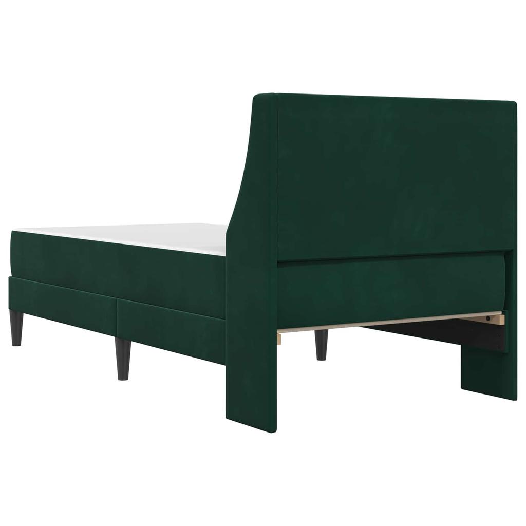 Bed Frame with Mattress Dark Green 80 X 200 Cm Velvet