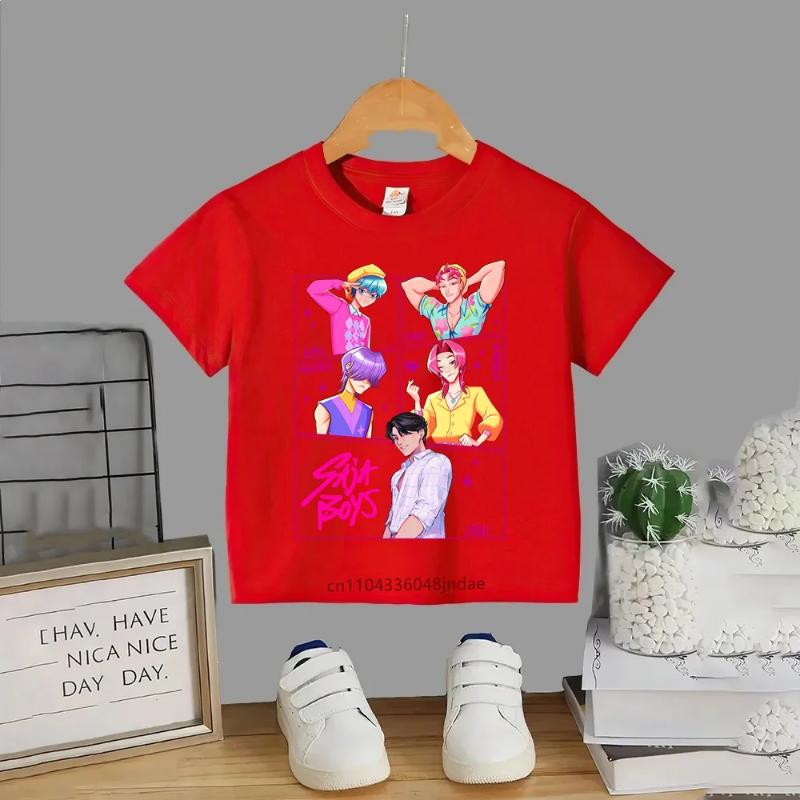 2026 New Hot KPop Demon Hunters Child Short Sleeve T-shirt Anime Character Print Tees Boys Girls Casual Tops Birthday Gift