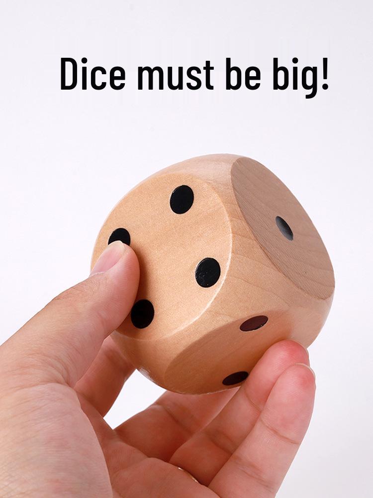 Bardzo Duży Drewniany Cyfrowy Kubek na Kostki Zabawka - Solidny Rekwizyt do Aktywności i Losowań