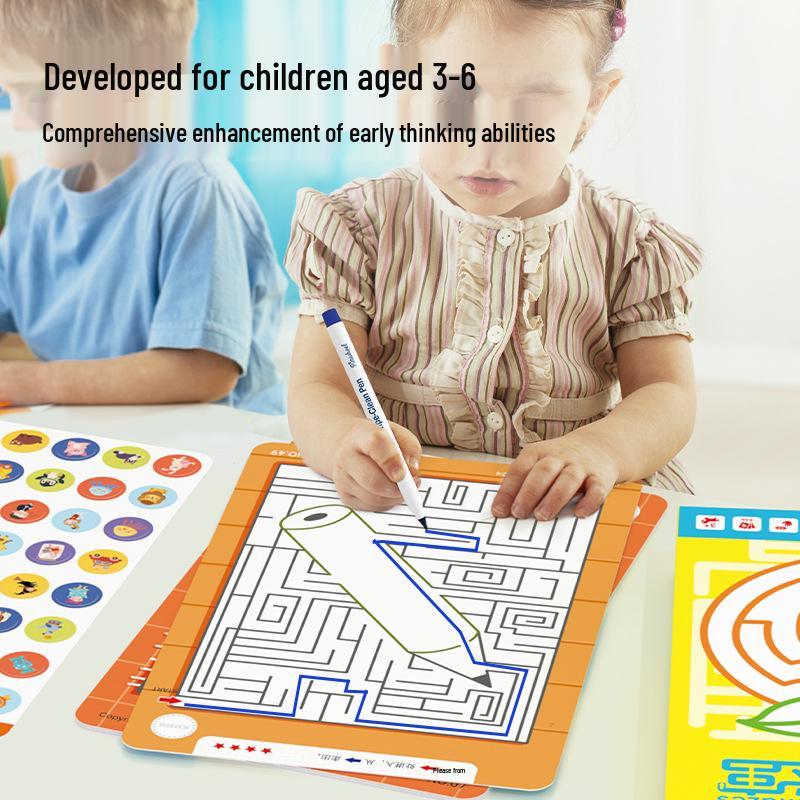 Pinwheel Maze Training Book: Spot Differences & Pen Control Games for Kids