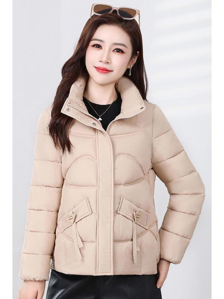 Women's Short Down Cotton Jacket - 2025 Winter Korean Fashion, Slim Fit, Lightweight, Warm Cotton-Padded Coat.
