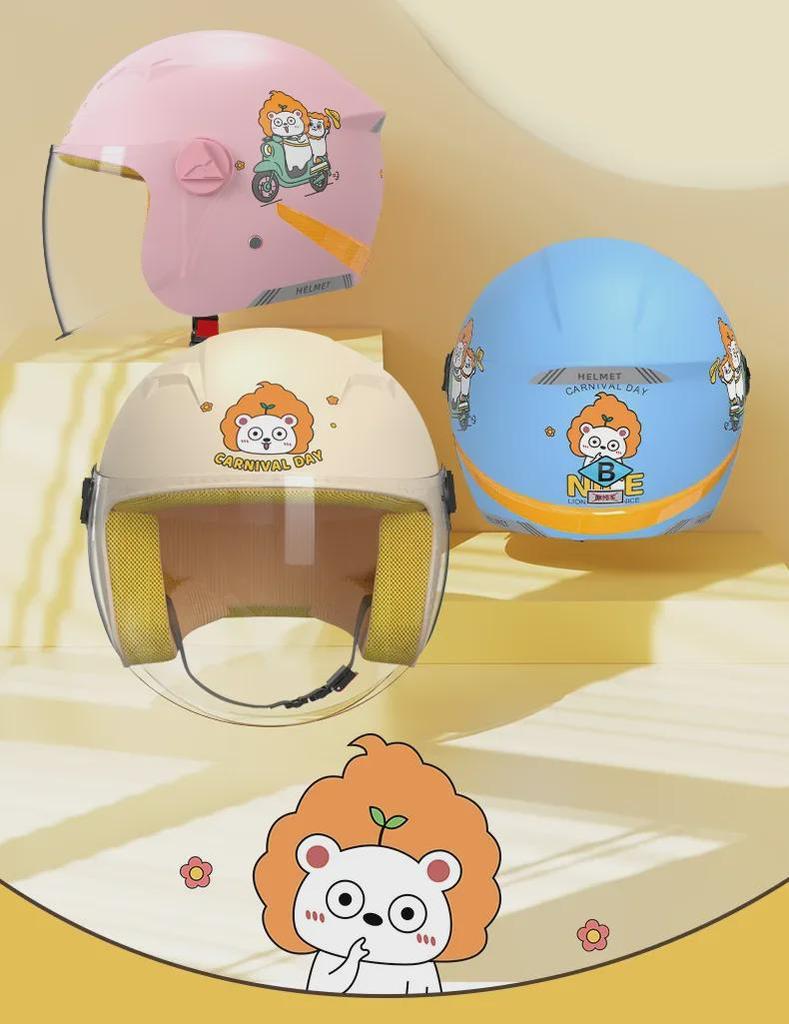 Kids' Cartoon Safety Helmet: Four Seasons Universal Warm Half Helmet for Boys & Girls
