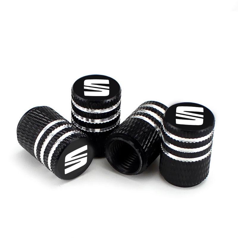 Qbmjg3 Car Wheel Tire Valve Caps Tyre Stem Covers Airdust Waterproof For Seat Leon 5f Ibiza 6l 6j Leon 1p Cushion Altea Xl Leon Mk