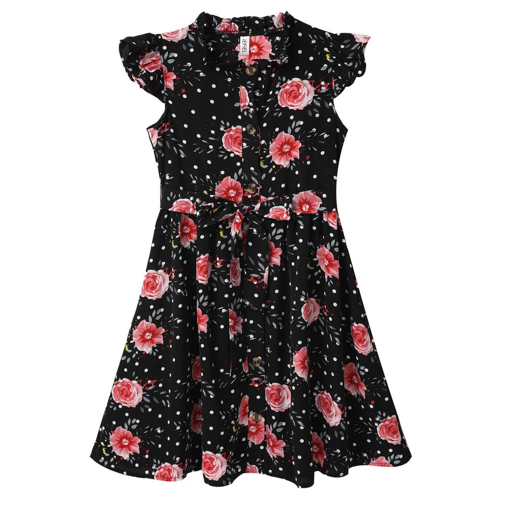 Niños Chicas Vestido Casual Aleteo Mangas Vestido Largo de la Rodilla  Estampado Floral Elegante Vestido de Verano comprar a buen precio — entrega  gratuita, reseñas reales con fotos — Joom