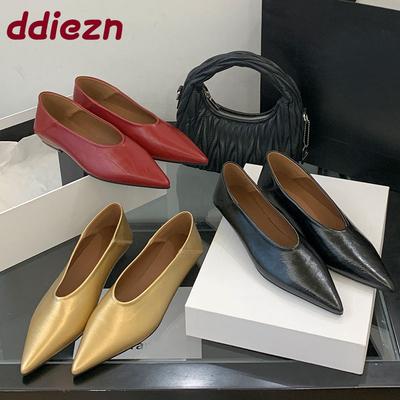 Moda 2025 Novos Calçados Rasos Femininos Sapatilhas Slip On Sapatos Macios Femininos Casuais Moda Bico Fino Sapatilhas Femininas Com Sapatos Primavera Outono