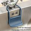 Portable Drainage Rack Bendable Sponge Holder for Sink, Quick Dry Adjustable Hanging Draining Kitchen Sink Storage Basket Rack, Durable Plastic