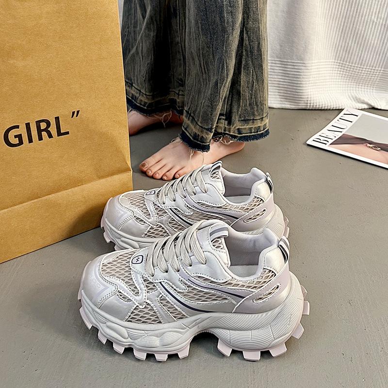 

ins Korean version of the new dad shoes girl 2025 summer student sports running casual shoes mesh breathable LK8801 40