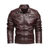 Men's Autumn And Winter Men High Quality Fashion Coat Leather Jacket Motorcycle Style Male Business Casual Jackets For Men Black Warm Overcoat