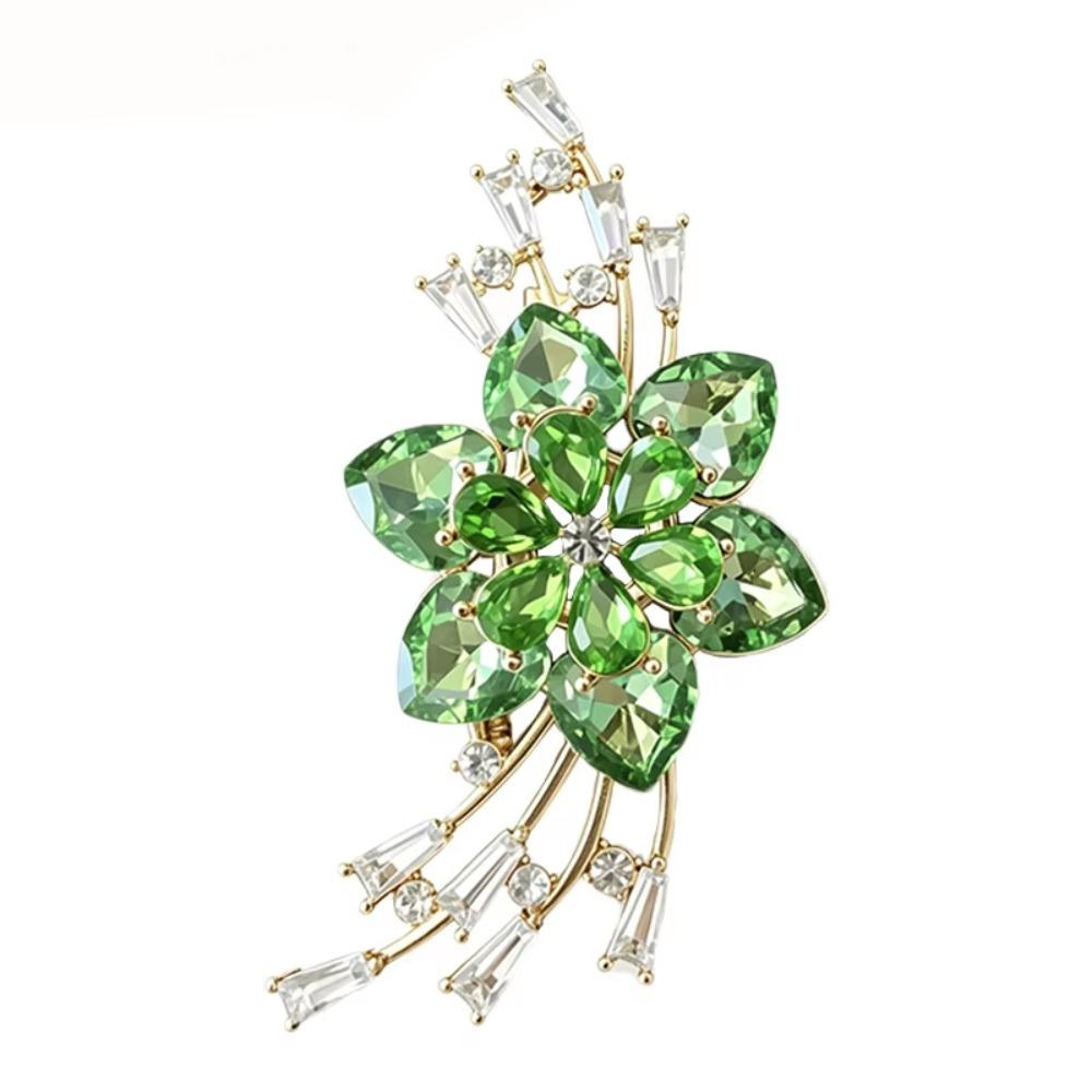 Vintage Crystal Flower Brooches Sparkling Brooch Pins Fashion Floral Brooches  Prom