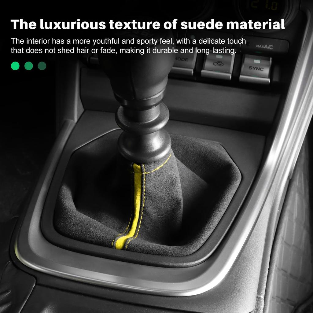 KUNGKIC MT Shift Boot for Toyota GR86 ZN8 and Subaru BRZ ZD8 Alcantara Shift Knob Scratch and Stain Interior Car Accessories (2021-2025) - Suede-Style