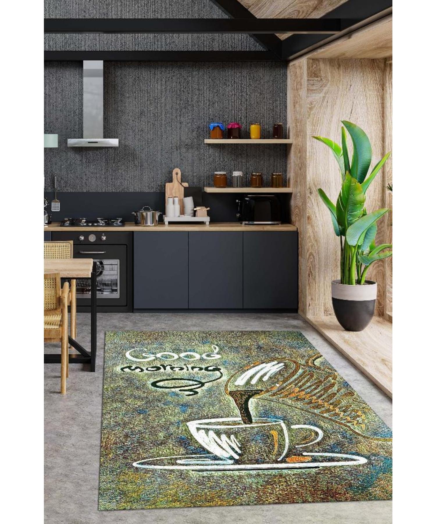 

Good Morning Cotton Woven Based Washable Decorative Carpet