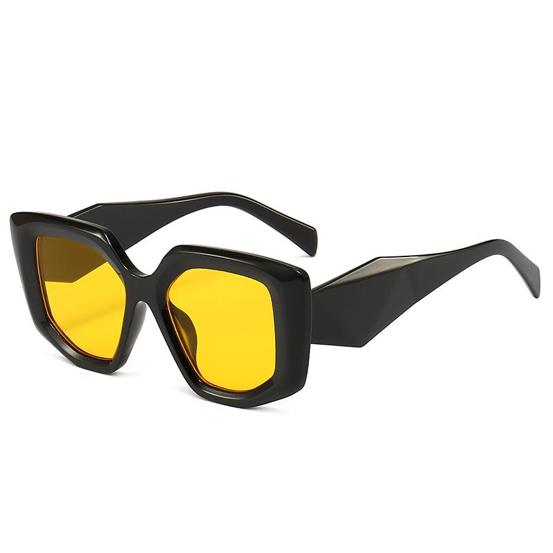 Fashion Square Large Frame Sunglasses Women'S Round Face Ins Street Shooting Brown Sunglasses Anti-Ultraviolet Tide