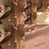 Trendy Geometric Pearl Earrings Classic Gold Long Tassel Chain Earrings For Women
