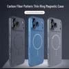 Carbon Fiber Pattern Magnetic Phone Case for Apple 17 Pro Max with Full Lens Coverage, Compatible with 16/15/14/13 PM, Hard Shell.