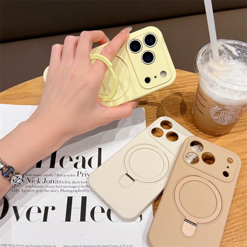 Luxury Liquid Soft Silicone Ring Stand Holder Magnetic For Magsafe Cases For iPhone 17 16 15 14 Plus 13 12 Pro Max 11 Air Cover