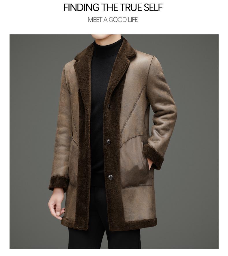 Men's Double-Sided Fur Coat - 2025 Winter Fashion for Middle-Aged Casual Wear