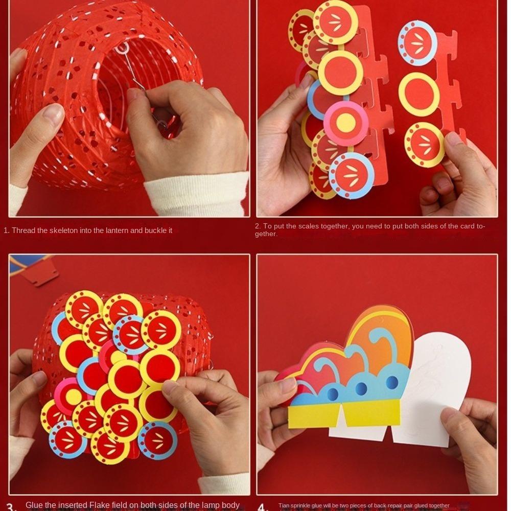 Paper DIY Lantern Material Kit Fish Ancient Style Handheld Lantern  Decoration