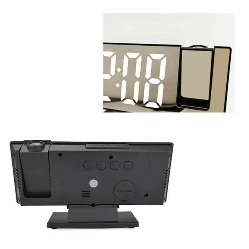 Digital Clock Temperature Display with Projection and Mirror Alarm Clock for Bedroom Easy to Set with Projection