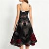 Women's Fashion Casual Sleeveless Round Neck Halloween Print Dress for Party and Daily Wear