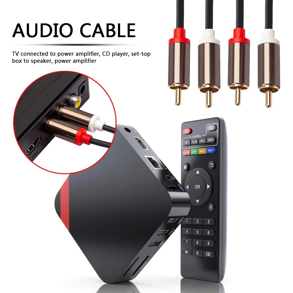 RCA Cable 2 RCA To 2 RCA Cable Male To Male Audio Cord for Home Theater DVD TV Amplifier CD Soundbox Speaker Tinned Copper Core