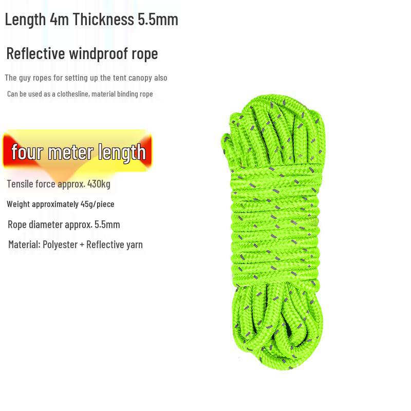 Reflective Wind Rope for Camping Tents - 4mm & 6mm Guy Rope