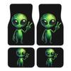 2D Flat Printing 4pcs Set Funny Alien Print Printed Car Floor Mats Durable Polyester Material With Creative And Stylish Design,